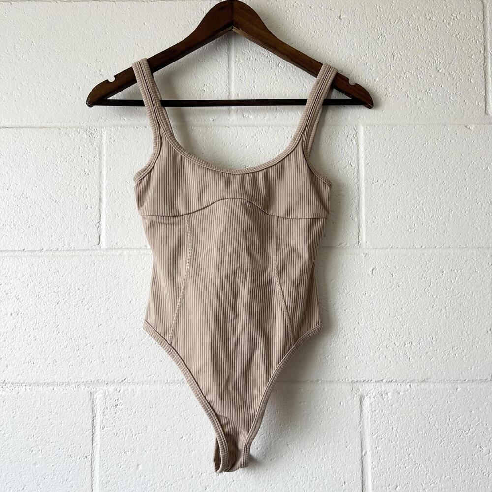 For Love & Lemons Nude Ribbed One Piece Bodysuit Women’s XS